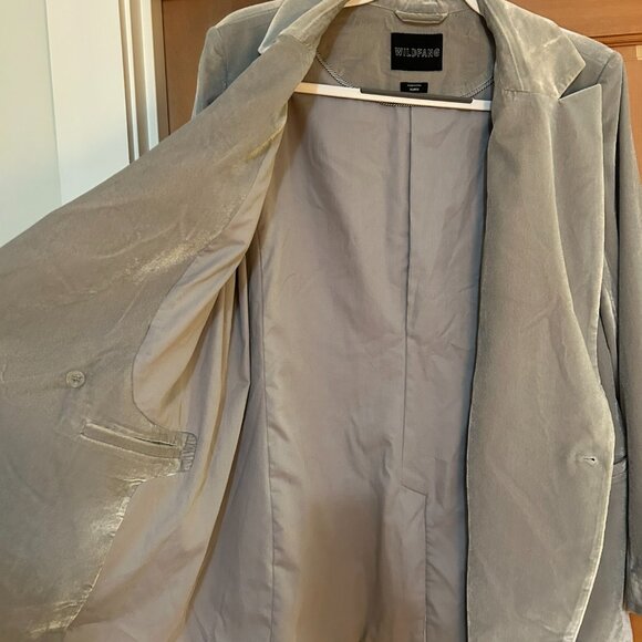 Wildfang Empower Double Breasted Blazer - Silver Velvet - XL - Picture 5 of 7